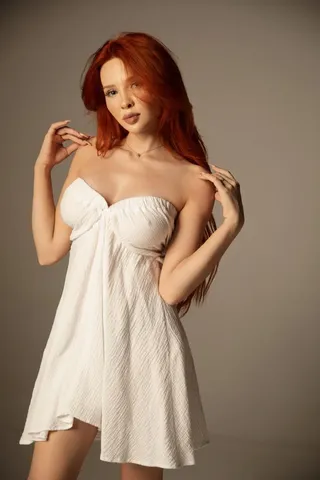 Incredibly attractive and slender red-haired escort model № 9
